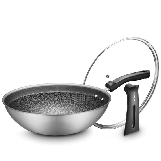 Supor fire red spot stainless steel wok honeycomb household