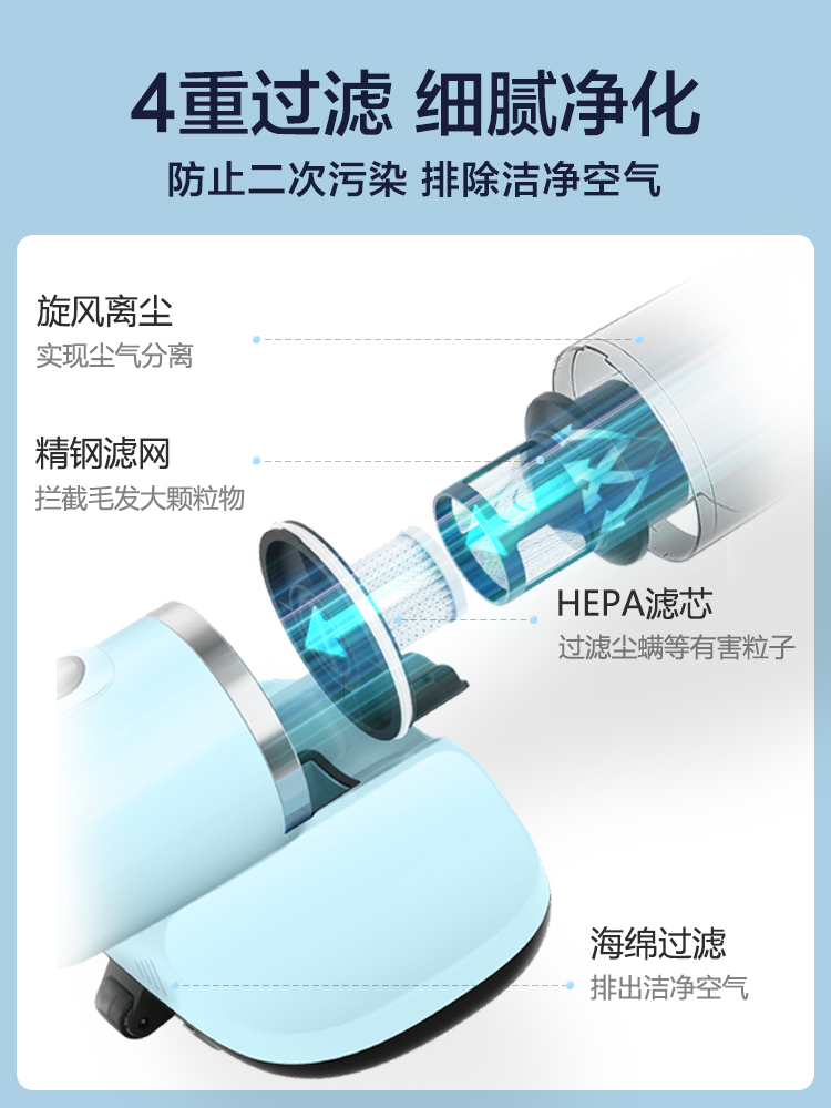 苏泊尔官方旗舰店苏泊尔除螨仪M16A家用小型紫外线杀菌除湿床上除螨杀菌神器2