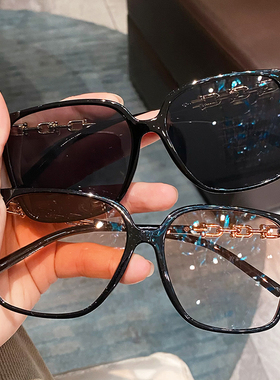 方形粉色墨镜女潮高级感防紫外线