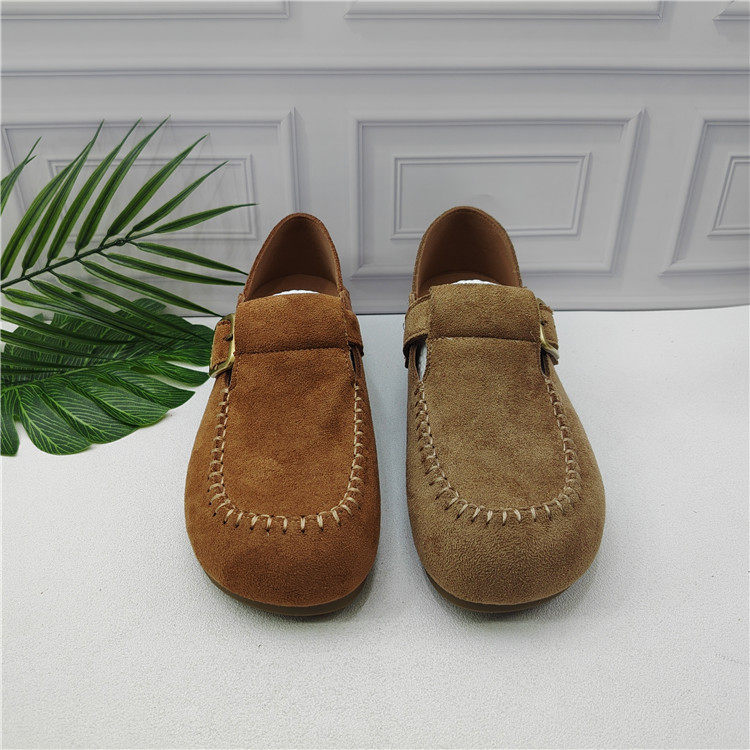 休闲风勃肯鞋女圆头平底魔术贴单鞋皮带扣百搭舒适软底女鞋,淘宝优惠券,粉丝福利购,淘宝优惠卷