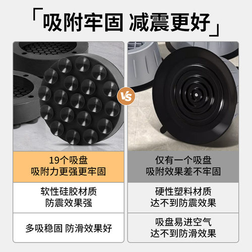 【4个装】洗衣机垫子减震脚垫带吸盘稳定静音加厚大家电防滑减噪 - 图2