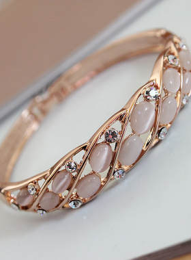 威妮华比拉新款日韩风猫眼石手环