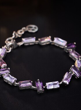 法式风方糖锆石手链简约时尚百搭轻奢高级感小众气质水晶女士手饰