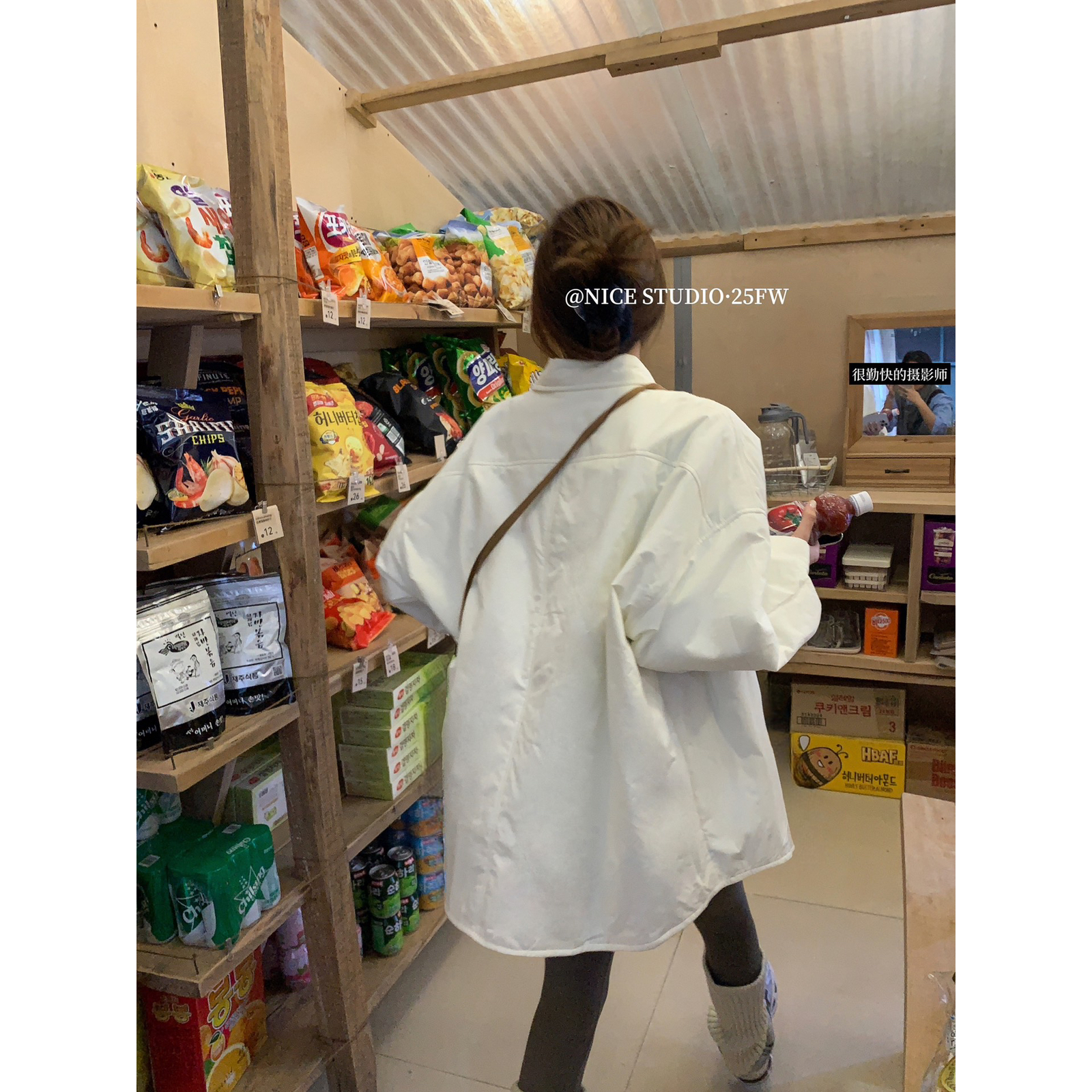 奶思家NICE STUDIO-冬款百搭净版夹棉衬衫外套衬衫w731 - 图3