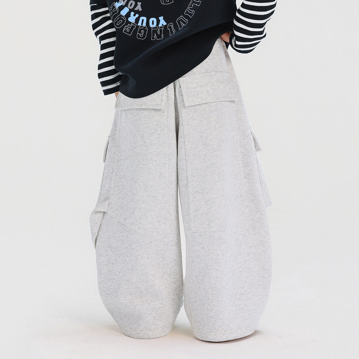 26春款男童工装裤运动裤儿童中大童男孩休闲长裤浅花灰色110~160,淘宝优惠券,粉丝福利购,淘宝优惠卷