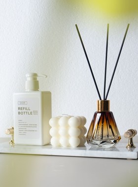 新品样板房卫生间民宿香薰摆件大理石托盘套装洗手间台面软装饰品