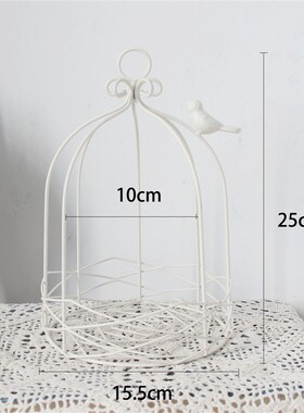 黑色装饰鸟笼铁件烛台复古套二简约家居饰品装饰摆件可挂多肉花盆