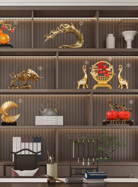 新中式客厅轻奢高档摆件家居书柜酒柜办公室展示柜子工艺品装饰品
