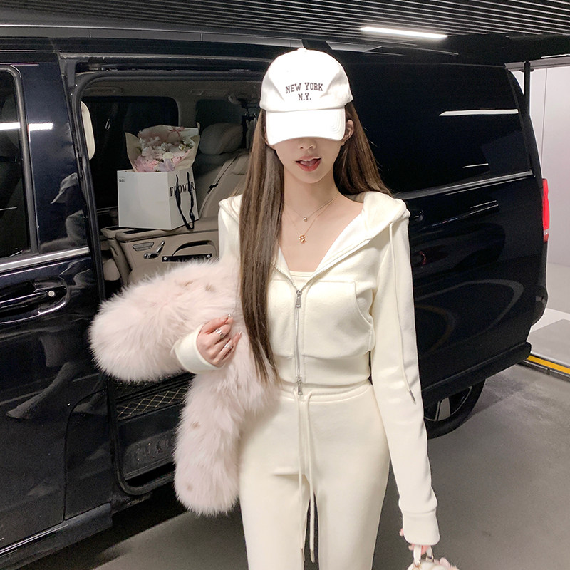 若语定制 韩女套装高克重连帽喇叭裤套装时尚显瘦连帽衫两件套,淘宝优惠券,粉丝福利购,淘宝优惠卷