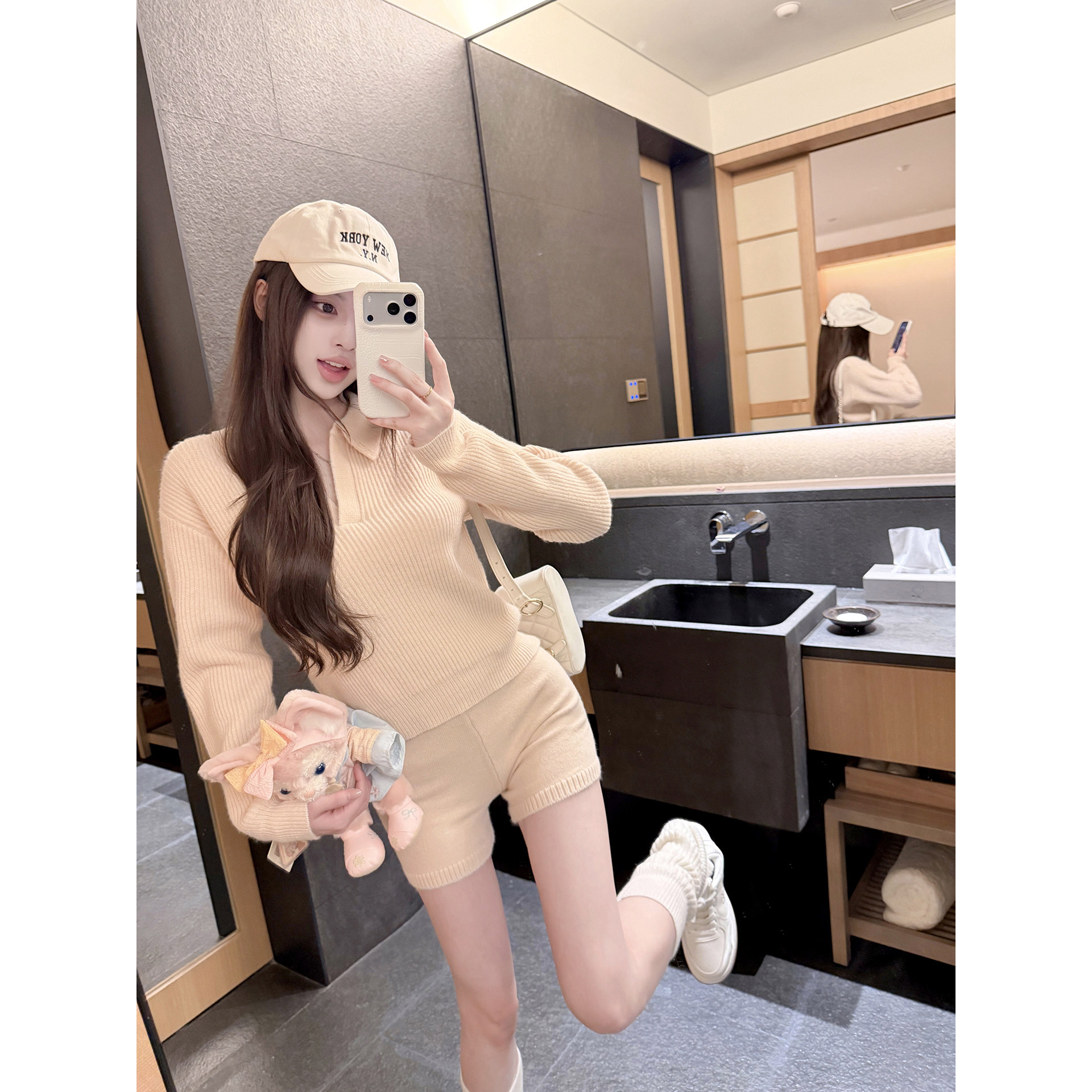 若语定制 a10白开水套组 奶桂粉坑条上衣短裤休闲两件套运动时尚,淘宝优惠券,粉丝福利购,淘宝优惠卷