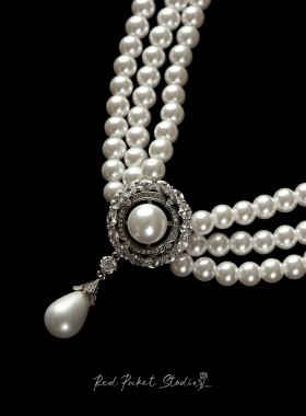 红口袋法式复古多层珍珠项链