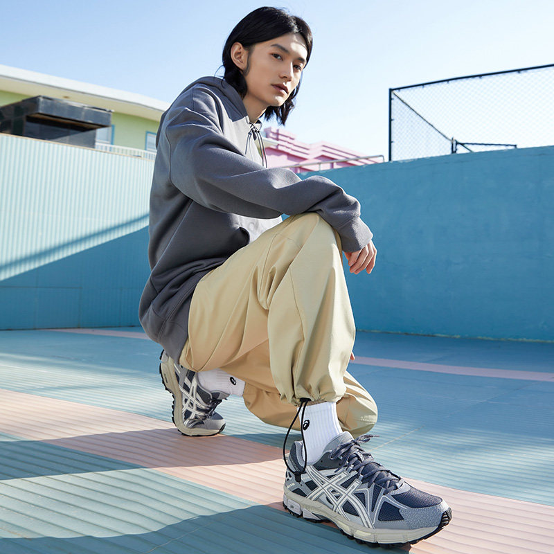 asics gel-kahana 8复古灰越野男鞋 伟伦运动户外跑步鞋