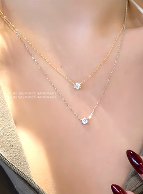 只吃三文鱼-price上涨 调节 露丝同款无爪鼻屎钻项链纯银