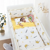 Хлопковые бортики, зимний комплект для новорожденных, лента, хлопковая ткань, покрывало, 4 предмета, защита от столкновений