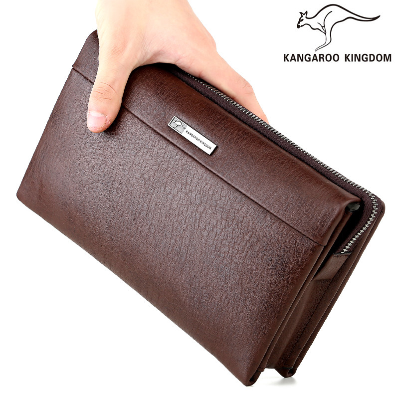 真澳袋鼠男士软大容量手拿包男包 真澳袋鼠鑫邦男士包袋