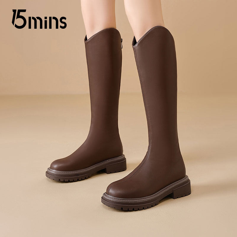15minsV口长筒靴女2025新款秋季显瘦小个子长靴不过膝高筒骑士靴,淘宝优惠券,粉丝福利购,淘宝优惠卷