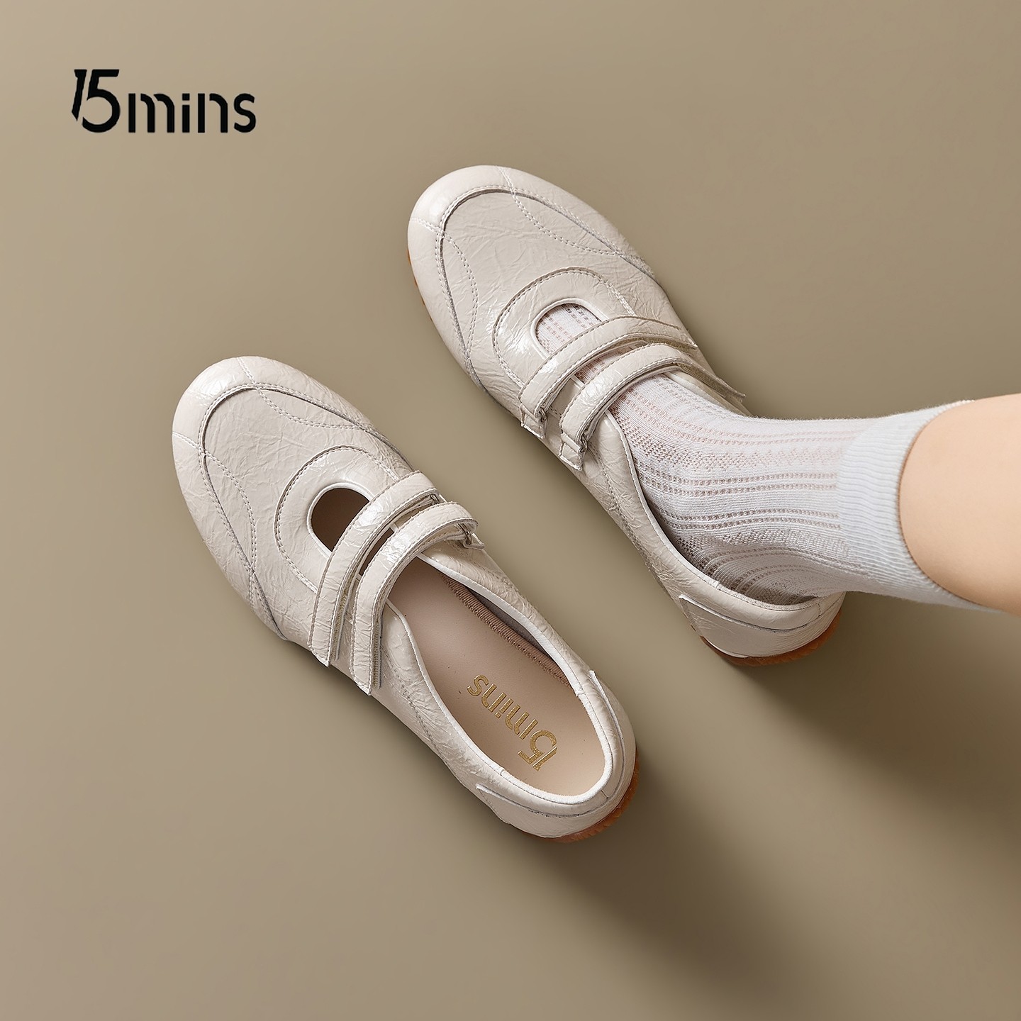 15mins厚底玛丽珍鞋女2026新款春季魔术贴浅口运动休闲鞋平底单鞋,淘宝优惠券,粉丝福利购,淘宝优惠卷