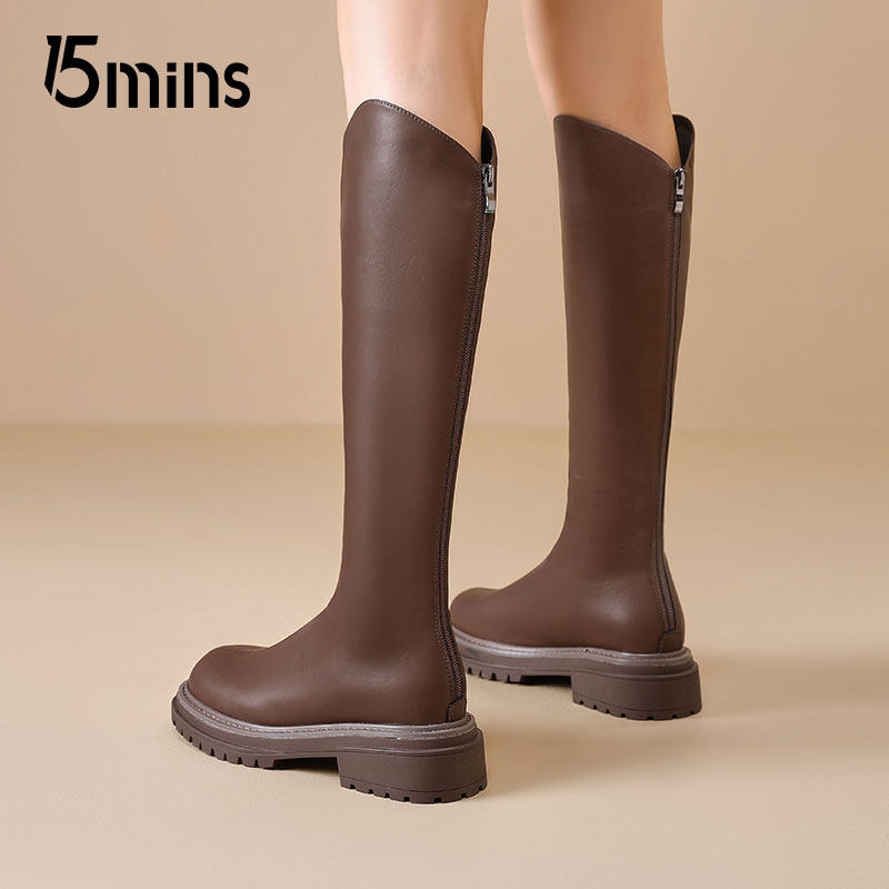15minsV口长筒靴女2025新款秋季显瘦小个子长靴不过膝高筒骑士靴,淘宝优惠券,粉丝福利购,淘宝优惠卷