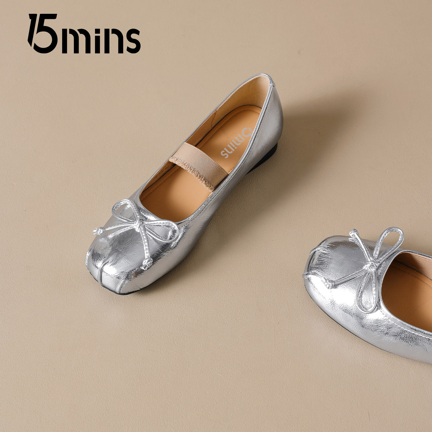 15mins巨好看玛丽珍鞋女2026春夏新款复古银色芭蕾风气质浅口单鞋,淘宝优惠券,粉丝福利购,淘宝优惠卷