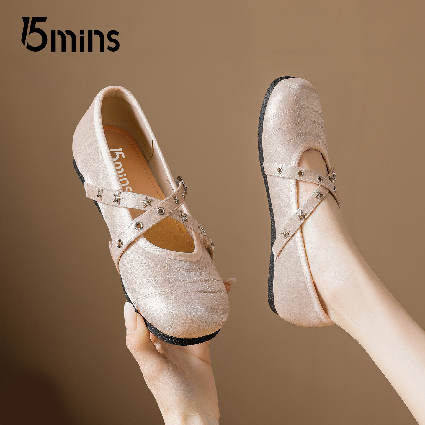 15mins粉色玛丽珍鞋女2026新款春季绝美芭蕾单鞋平底通勤小皮鞋子,淘宝优惠券,粉丝福利购,淘宝优惠卷