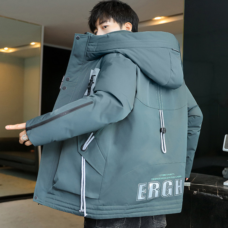 2025新款男士羽绒服冬季短款连帽时尚休闲棉袄青少年加厚保暖外套