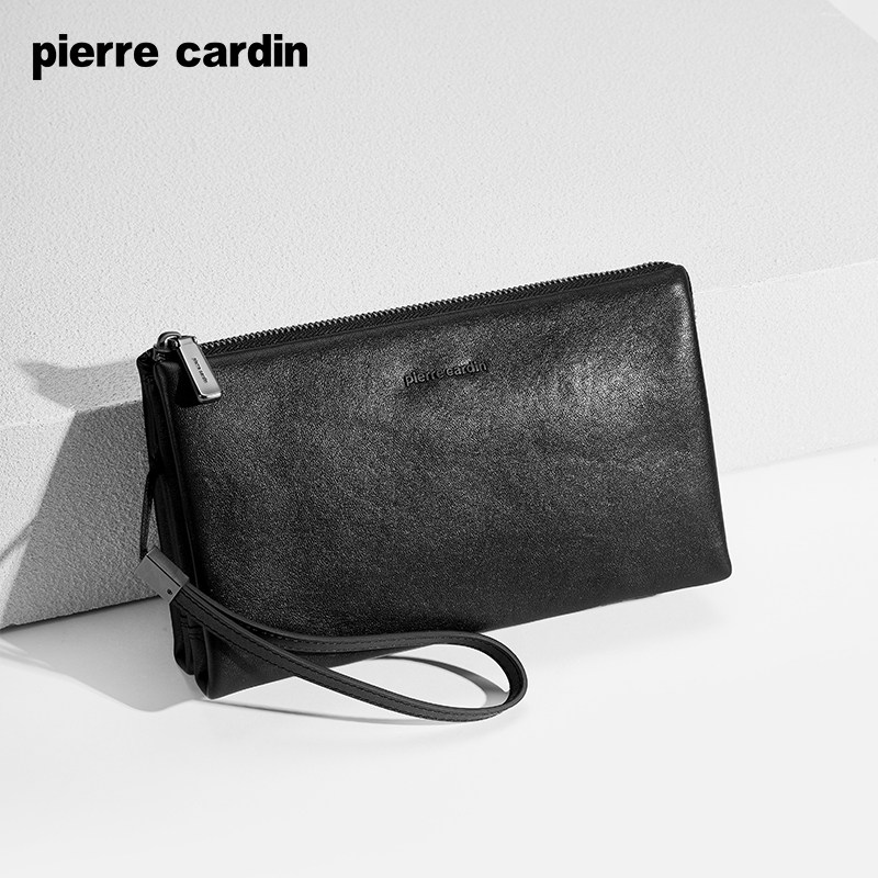 【真皮】皮尔卡丹男士手拿包商务高档男款手包时尚牛皮手抓包新款,淘宝优惠券,粉丝福利购,淘宝优惠卷