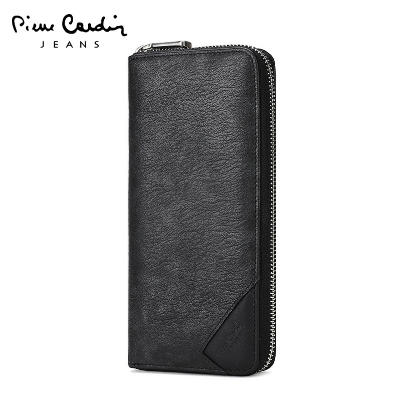 皮尔卡丹真皮商务休闲长款拉链钱包 皮尔卡丹箱包男士包袋