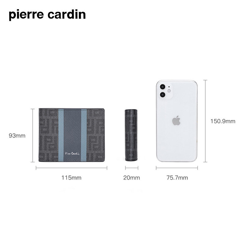 皮尔卡丹短款潮牌男士横款零钱包 皮尔卡丹箱包钱包