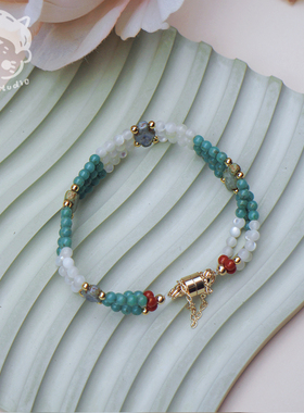 myzoo古董珠串珠复古磁吸扣手链