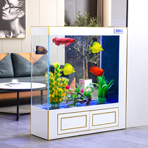 Ultra White Glass Square Fish Tank Living Room Home Screen Partition Medium Free Water Hotel Office Dragon Fish Tank