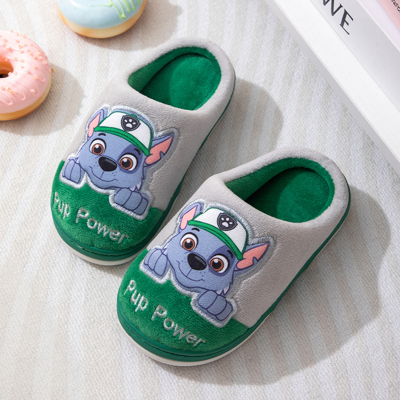 汪汪队儿童棉拖鞋宝宝秋冬家居鞋男童拖鞋冬小孩室内鞋可爱毛拖鞋 - 图1