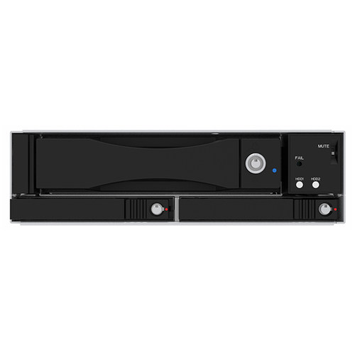 RAIDON锐铵iR2301电脑光驱位2 x 2.5英寸SATA RAID1磁盘阵列模组与1 x 3.5