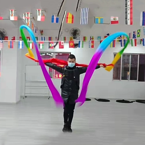 Бесплатная доставка цвет шелковой квадрат танец шелк красочный шелк красочный Li Yugang Flying Sky Dance настоящий шелковый шелковый шелк Flying Dance Silk