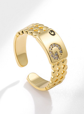 时尚个性风小众设计感字母戒子