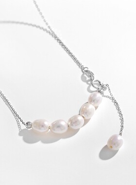 戴拉时尚高级925银淡水珍珠项链