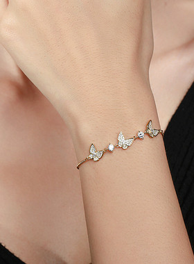 戴拉简约蝴蝶手链女时尚小众设计ins潮森系饰品 高级感闺蜜礼物