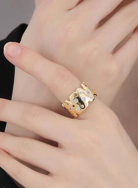 不规则小众设计ins嘻哈风戒子