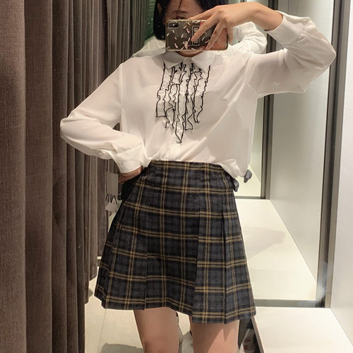 BM CEC.UR清仓特价春装秋冬复古高腰格子短裙a字裙半身裙女ins潮 - 图2