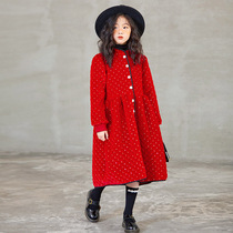 Girl Lian Dress Winter Dress 2023 New Ocean Qi Children Autumn Winter Style Thickened Princess Dresses Great Fairys Festive Clothes