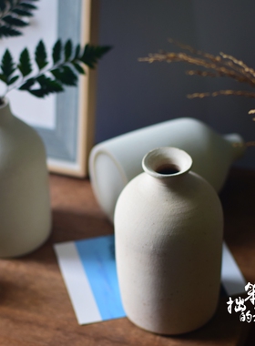 手工粗陶花瓶【景德镇】日式陶瓷
