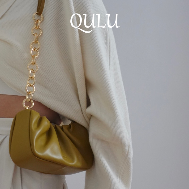 QULU设计师羊皮链条包 轻奢小众斜挎包女 高级感真皮单肩腋下包,淘宝优惠券,粉丝福利购,淘宝优惠卷