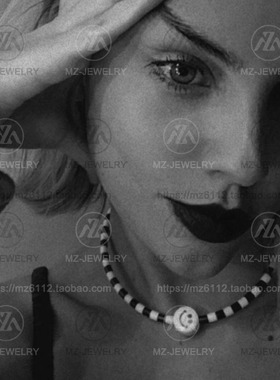 美国黑白短款高级感独特风锁骨链