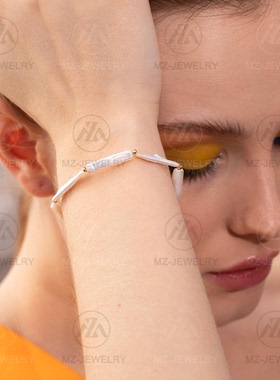 巴洛克长银条珍珠时髦短气质项链