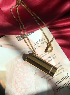 日本街拍装饰品镀金打火机毛衣链