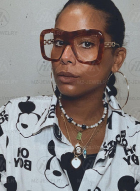 孔雀石珍珠黑玛瑙配时髦骰子项链