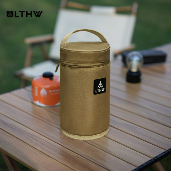 LTHW Lvteng Outdoor Alpine Flat Gas Tank Storage Bag Field Portable Anti-collision Thickened Insulated Cassette Stove Gas Tank Bag