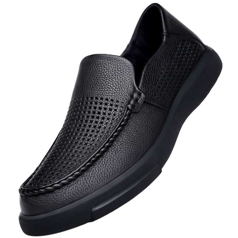 SDEP男鞋夏季新款商务休闲头层牛皮爸爸鞋皮凉鞋真皮透气镂空皮鞋,淘宝优惠券,粉丝福利购,淘宝优惠卷