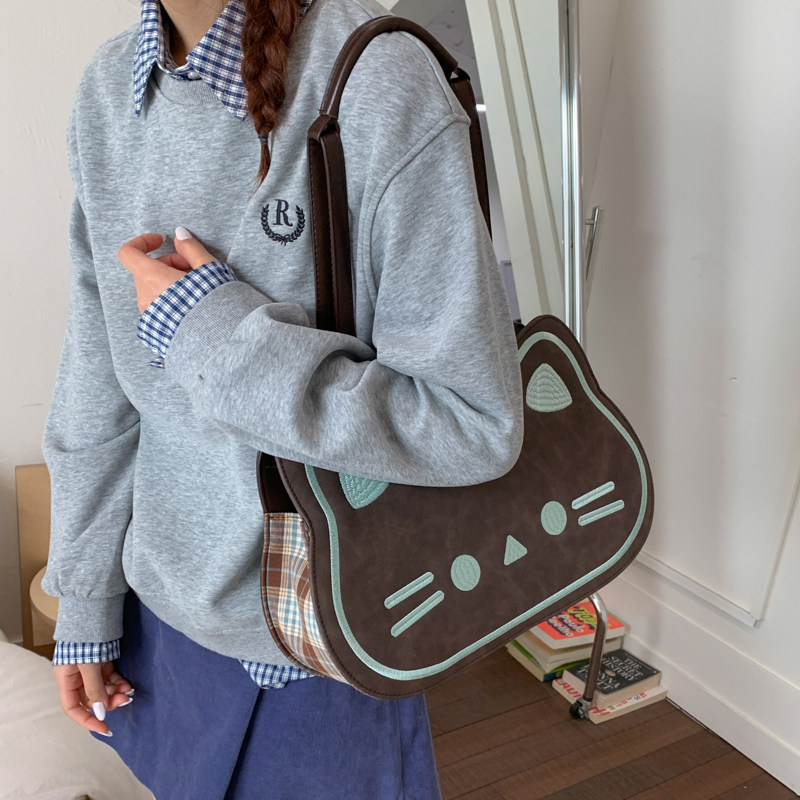 网红可爱猫咪书包女2025新款复古百搭多功能双肩包大容量巧克力猫,淘宝优惠券,粉丝福利购,淘宝优惠卷