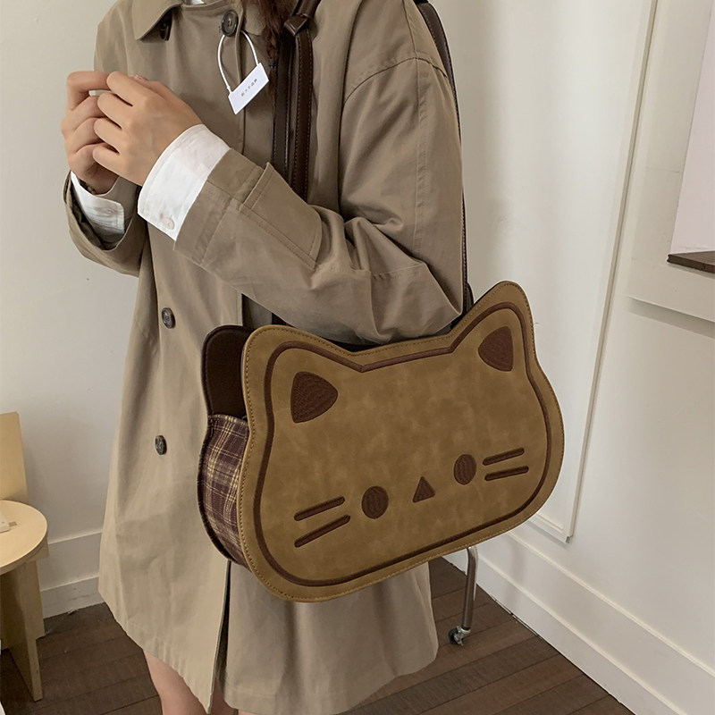 网红可爱猫咪书包女2025新款复古百搭多功能双肩包大容量巧克力猫,淘宝优惠券,粉丝福利购,淘宝优惠卷