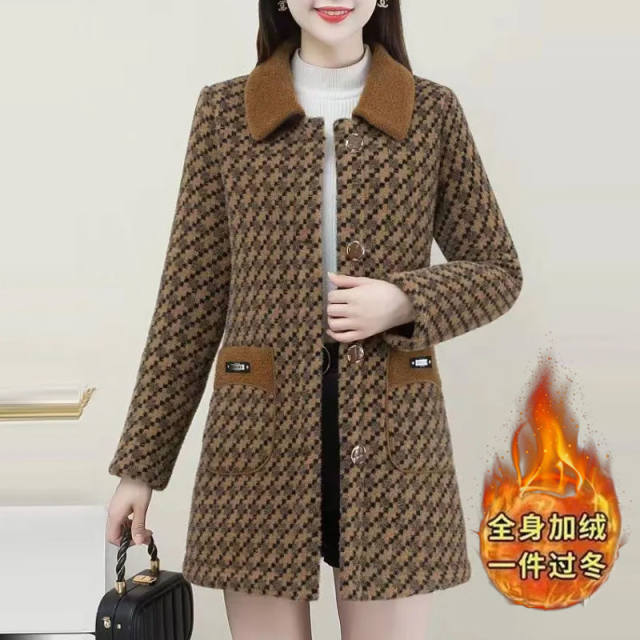 高档水貂绒中长款外套女2024秋冬新款气质时尚洋气金极貂加厚大衣